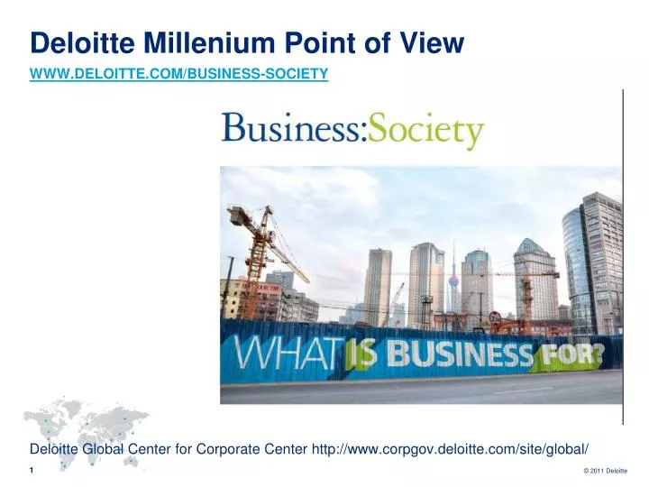 deloitte millenium point of view www deloitte com business society