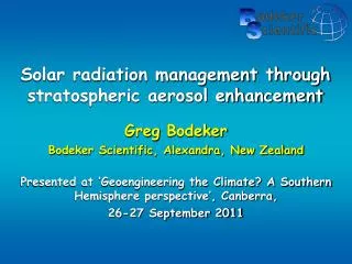 Solar radiation management through stratospheric aerosol enhancement