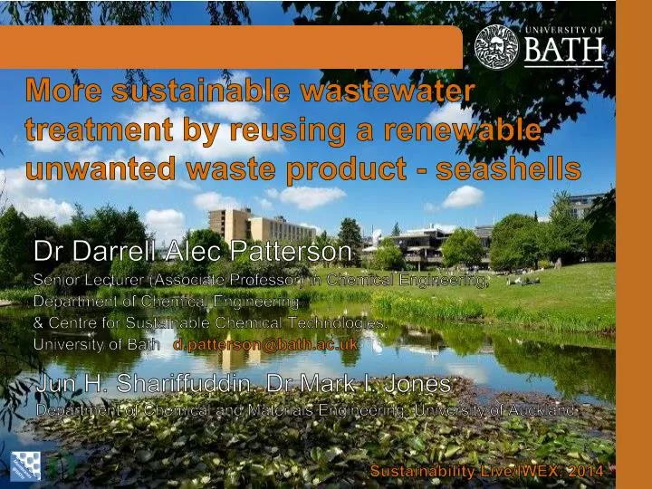 more sustainable wastewater treatment by reusing a renewable unwanted waste product seashells