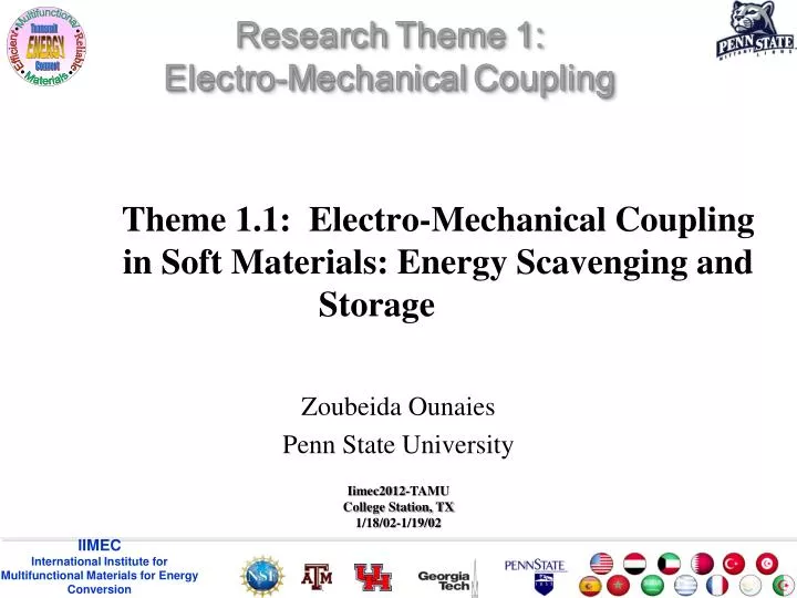 theme 1 1 electro mechanical coupling in soft materials energy scavenging and storage