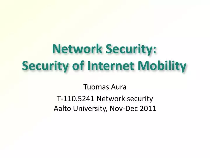 network security security of internet mobility