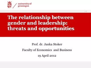 The relationship between gender and leadership: threats and opportunities