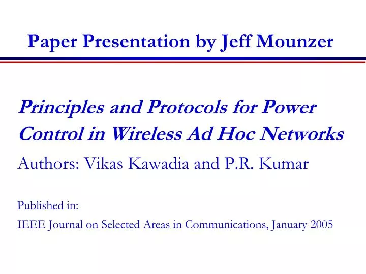 paper presentation by jeff mounzer
