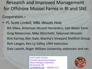 Research and Improved Management for Offshore Mussel Farms in RI and SNE