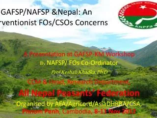 GAFSP/NAFSP &amp;Nepal: An Interventionist FOs/CSOs Concerns