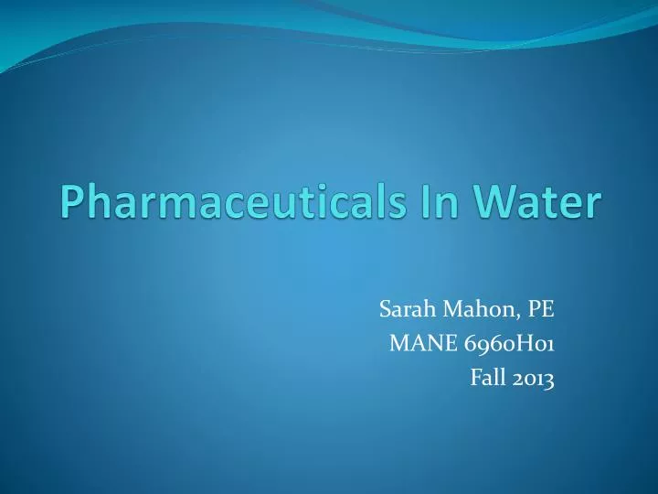 pharmaceuticals in water