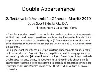 double appartenance