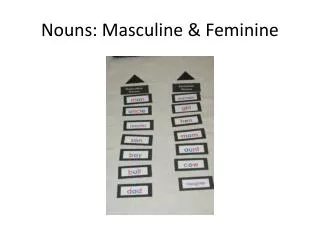 Nouns: Masculine &amp; Feminine