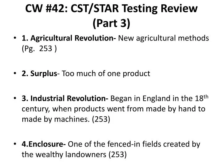 cw 42 cst star testing review part 3