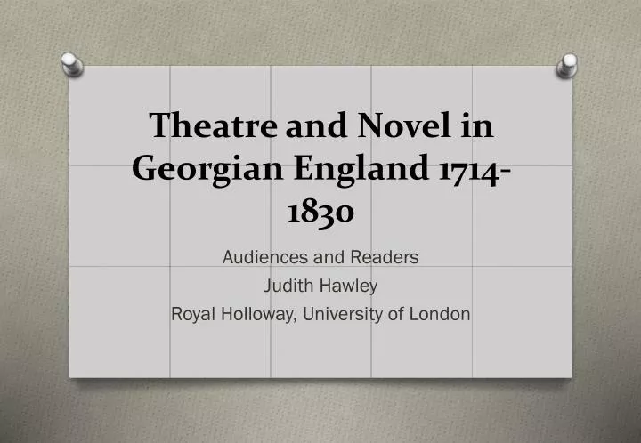 theatre and novel in georgian england 1714 1830