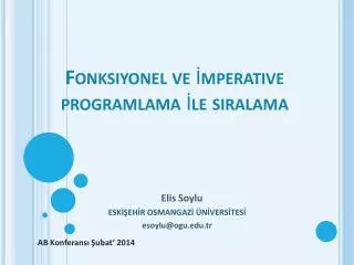fonksiyonel ve mperative programlama le s ralama