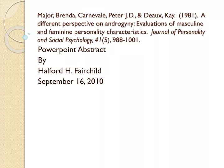 powerpoint abstract by halford h fairchild september 16 2010