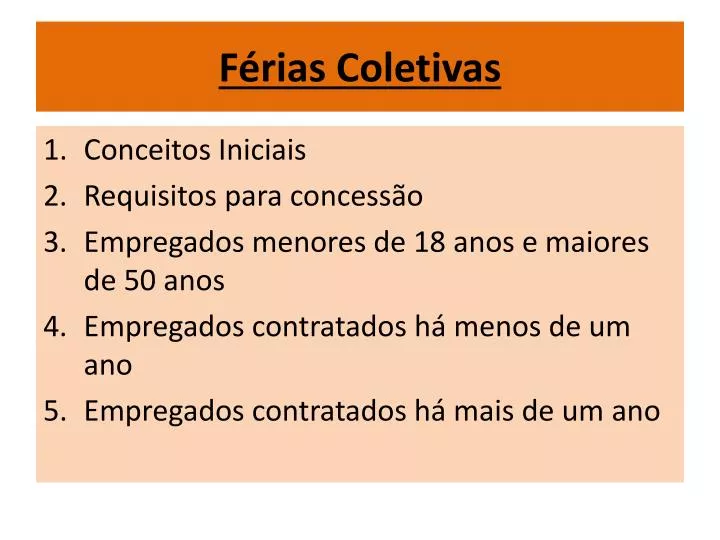 f rias coletivas