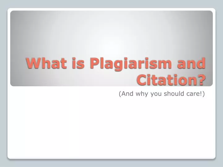 what is plagiarism and citation
