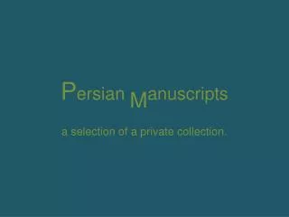 P ersian M anuscripts