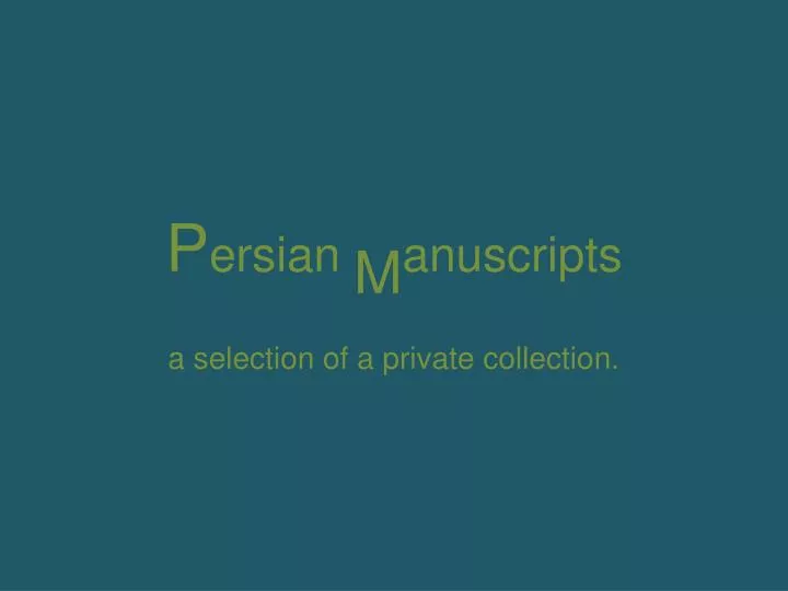 p ersian m anuscripts