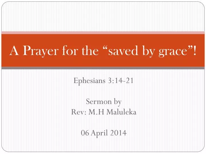 a prayer for the saved by grace