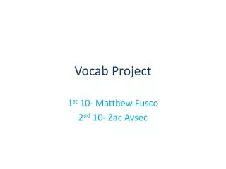 Vocab Project