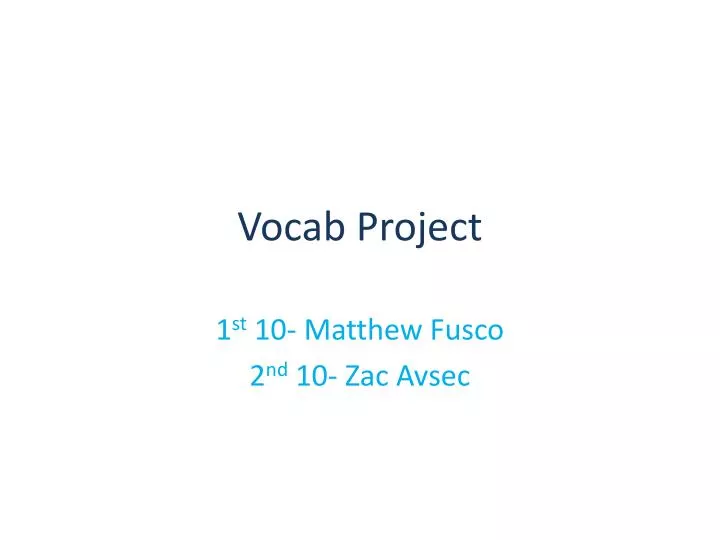 vocab project