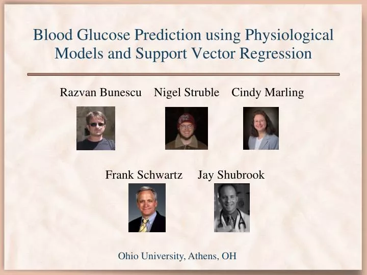 blood glucose prediction using physiological models and support vector regression