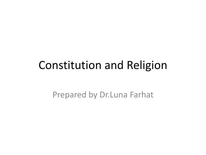 constitution and religion