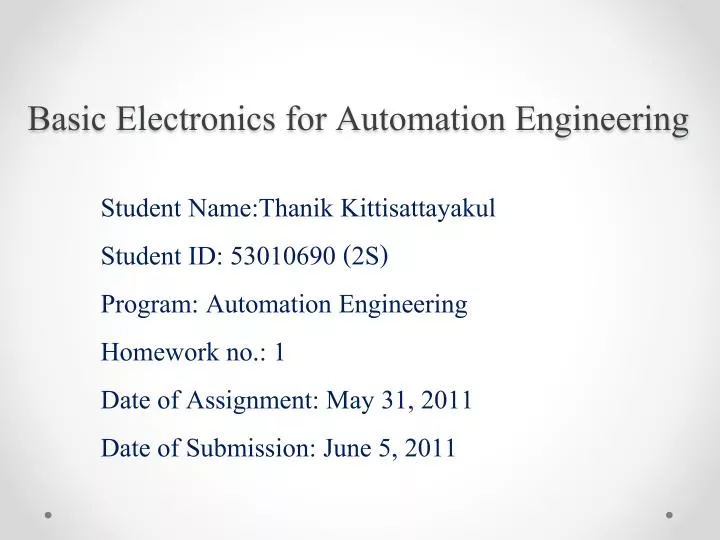 basic electronics for automation engineering