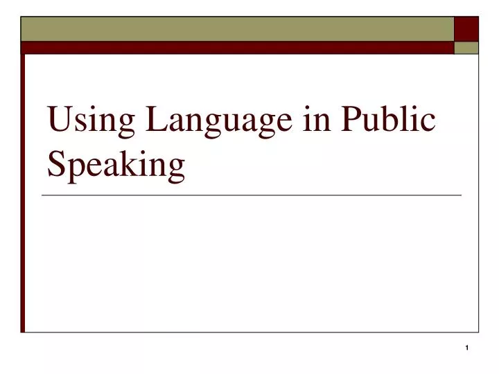 using language in public speaking