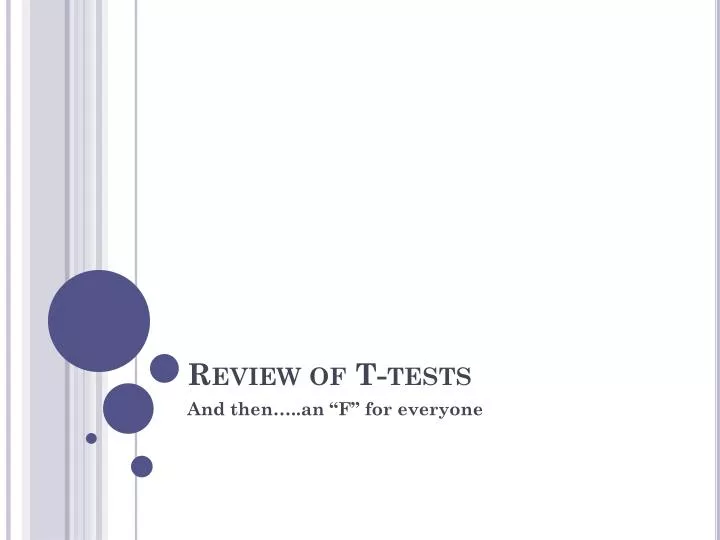 review of t tests