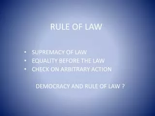 RULE OF LAW