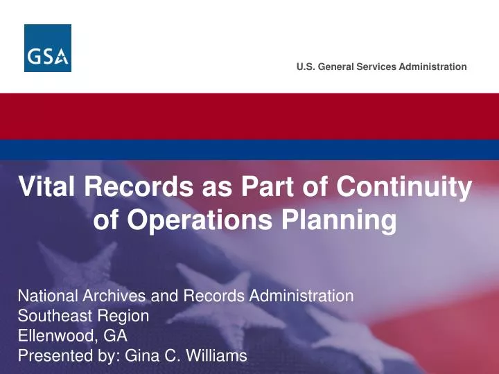 vital records as part of continuity of operations planning