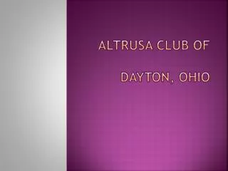 Altrusa club of dayton, ohio