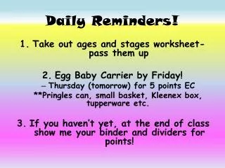 Daily Reminders!