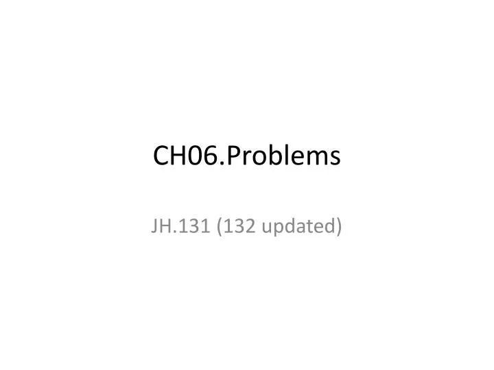 ch06 problems