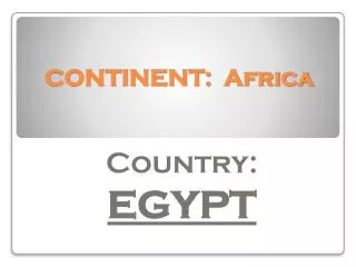 CONTINENT: Africa