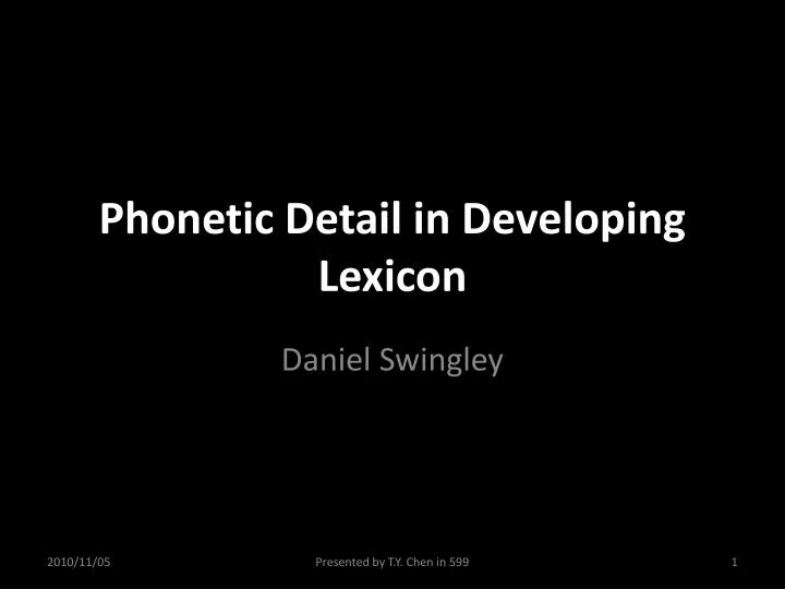 phonetic detail in developing lexicon