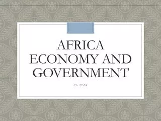 Africa Economy and Government