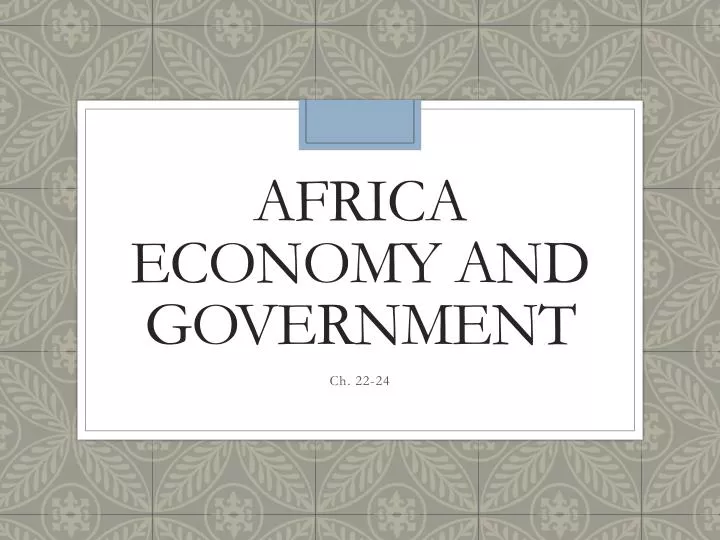 africa economy and government