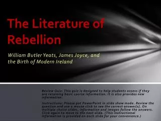 The Literature of Rebellion