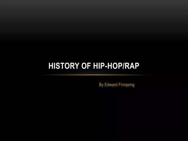 history of hip hop rap
