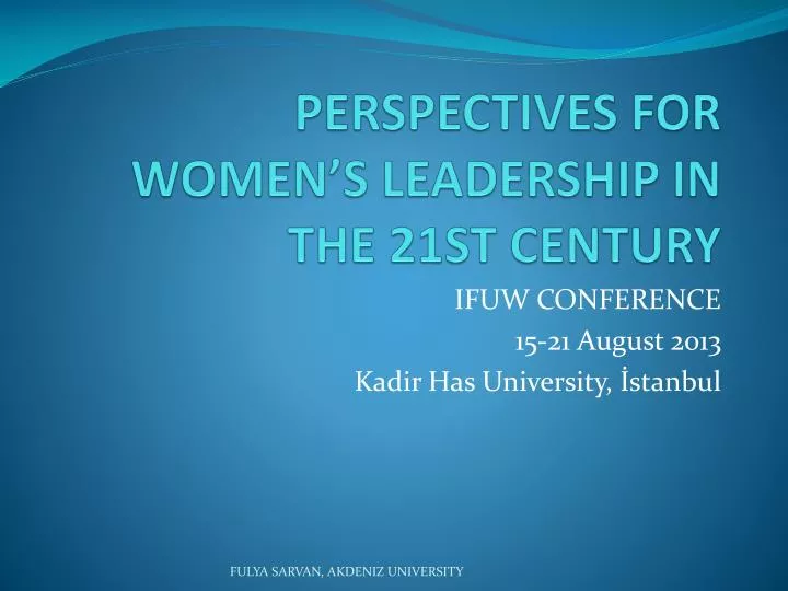 perspectives for women s leadership in the 21st century