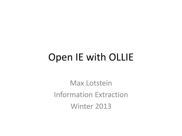 open ie with ollie