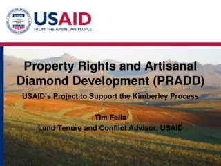 Property Rights and Artisanal Diamond Development (PRADD)