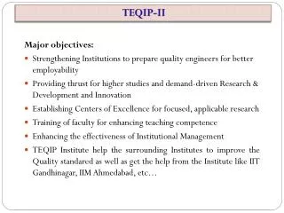 Major objectives: