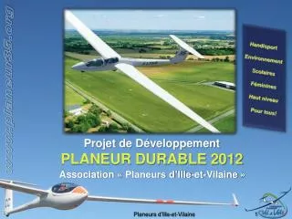 Projet de Développement PLANEUR DURABLE 2012