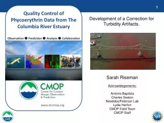 Quality Control of Phycoerythrin Data from The Columbia River Estuary