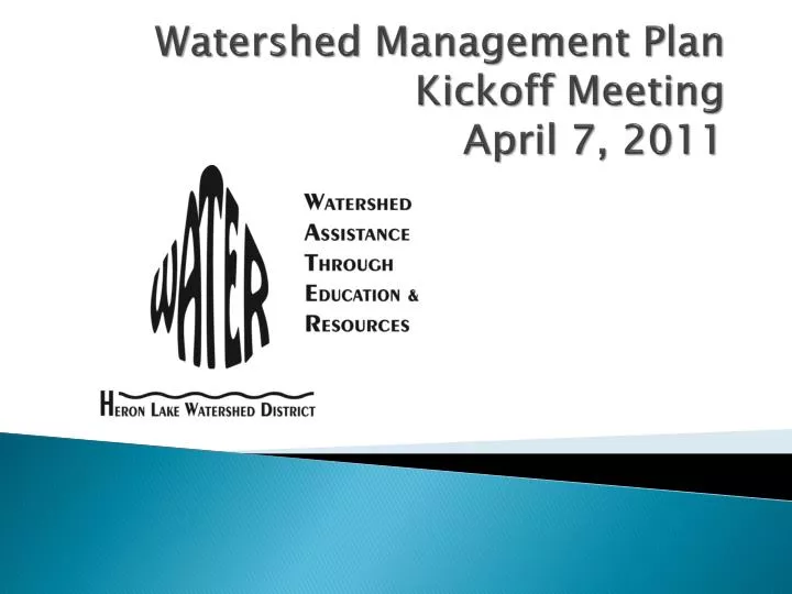 watershed management plan kickoff meeting april 7 2011