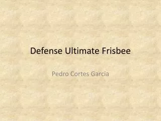 Defense Ultimate Frisbee