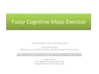 Fuzzy Cognitive Maps E xercise