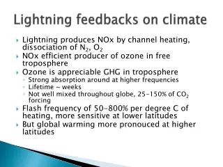 Lightning feedbacks on climate