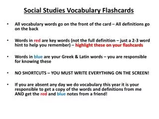 Social Studies Vocabulary Flashcards